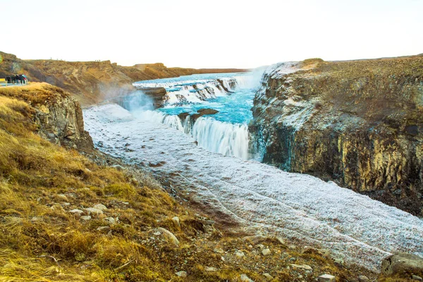 Gullfoss Goldener Wasserfall Ein Wasserfall Der Teil Des Goldenen Kreises — Stockfoto