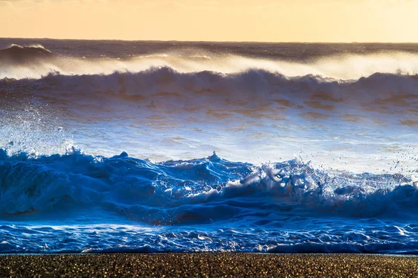 Reynisfjara Reynisfjoru Une Plage Sable Noir Mondialement Connue Sur Côte — Photo