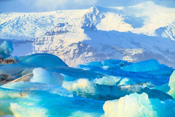 Jokulsarlon Laguna Del Río Glacial Gran Lago Glaciar Borde Del —  Fotos de Stock