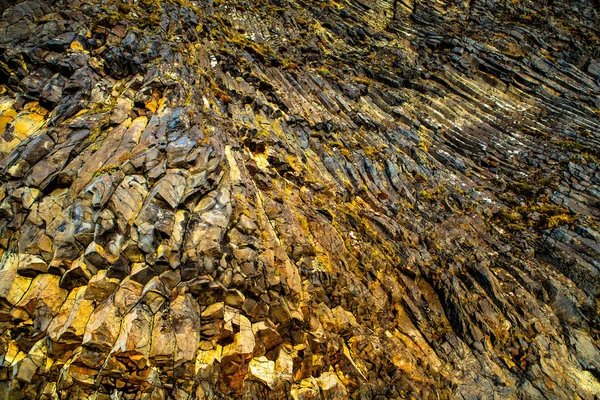 Montagna Reynisfjall Con Colonna Basalto Sulla Spiaggia Reynisfjara Reynisfjoru Sulla — Foto Stock