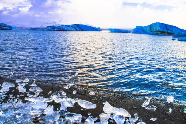 Jokulsarlon Glacial River Lagoon Large Glacial Lake Edge Vatnajokull National — Stock Photo, Image