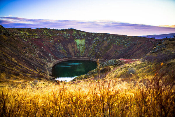 Kerith or Kerid, a volcanic crater lake located in the Grimsnes area in south Iceland, along the Golden Circle