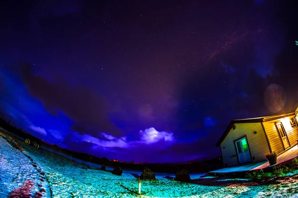 冰岛霍夫的夜空 — 图库照片