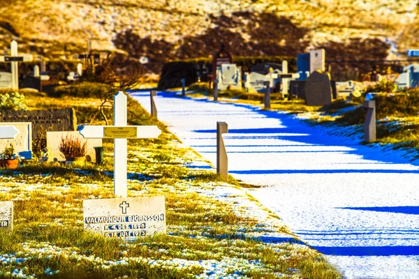 Island November 2017 Szene Des Friedhofs Des Dorfes Vik Vik — Stockfoto