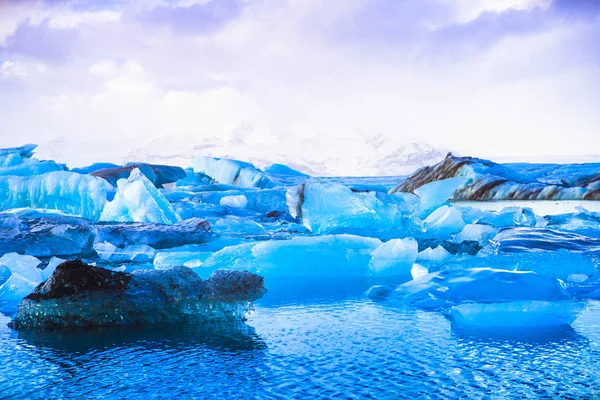 Glaciärlagunen Glacial River Lagoon Stor Issjö Utkanten Vatnajökull Nationalpark Sydöstra — Stockfoto