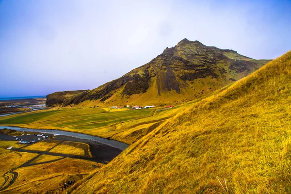 Skogafoss Waterfall Situated Skoga River South Iceland Cliffs Former Coastline — Stock Photo, Image