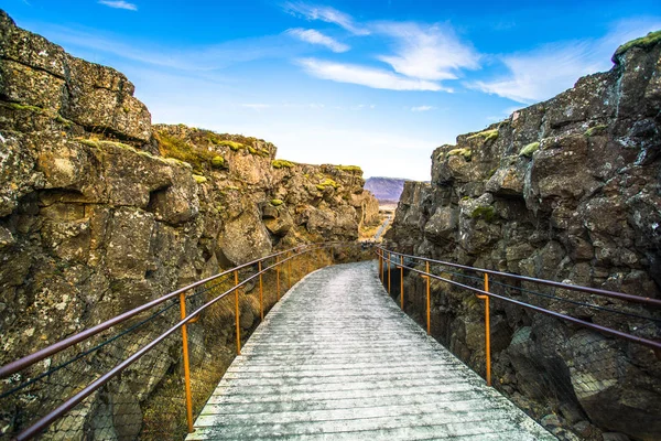 Pingvellir Thingvellir Local Parque Nacional Histórico Cultural Sudoeste Islândia Fronteira — Fotografia de Stock