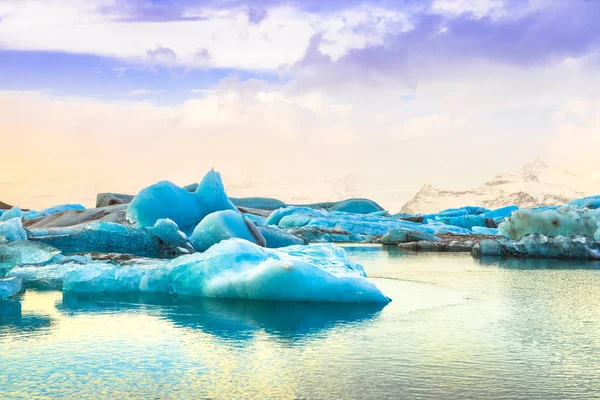 Jokulsarlon Laguna Fluviale Glaciale Grande Lago Glaciale Margini Del Vatnajokull — Foto Stock