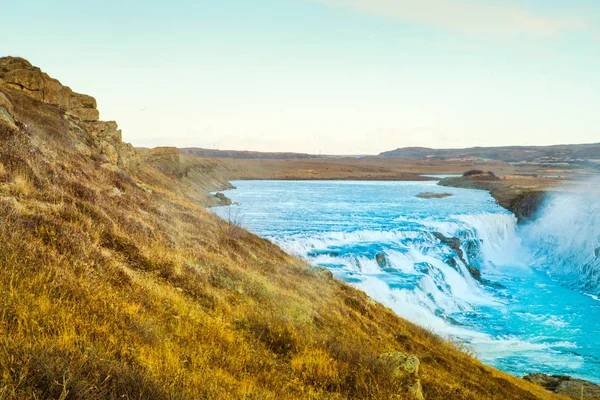 Gullfoss Golden Fall Une Cascade Faisant Partie Cercle Situé Dans — Photo