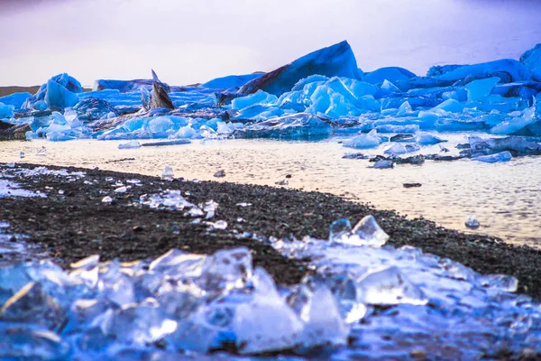 Glaciärlagunen Glacial River Lagoon Stor Issjö Utkanten Vatnajökull Nationalpark Sydöstra — Stockfoto