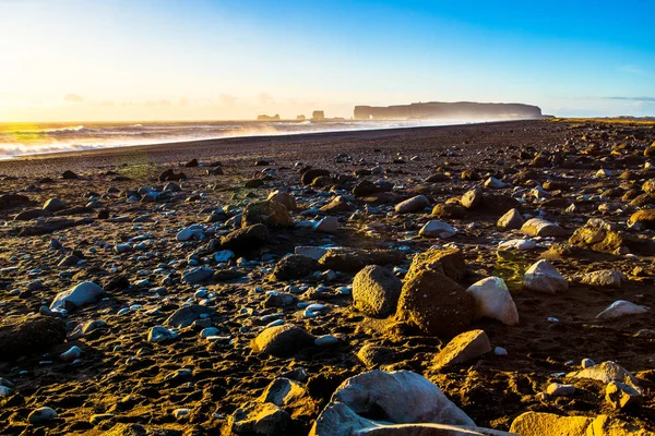 Reynisfjara Reynisfjoru Avec Péninsule Dyrholaey Cap Portland Sur Côte Sud — Photo