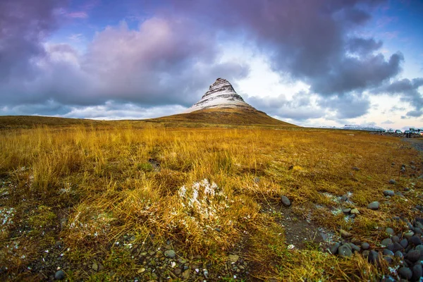 Kirkjufell Montanha Igreja Islandesa Uma Montanha 463 Altura Costa Norte — Fotografia de Stock