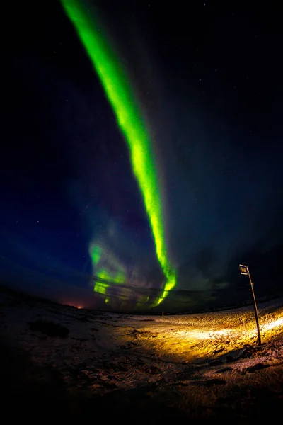 Aurora Borealis Luci Del Nord Volte Chiamata Luci Polari Esposizione — Foto Stock