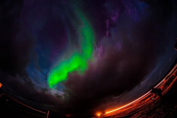 Aurora Borealis Luci Del Nord Volte Chiamata Luci Polari Esposizione — Foto Stock
