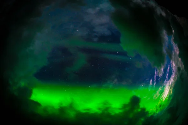 Aurora Borealis Norrsken Ibland Kallad Polar Lights Naturlig Ljusdisplay Earths — Stockfoto