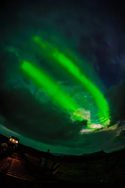 Aurora Borealis Norrsken Ibland Kallad Polar Lights Naturlig Ljusdisplay Earths — Stockfoto