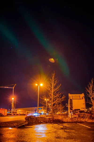 Aurora Borealis Északi Fény Néha Polar Lights Természetes Fény Jelenik — Stock Fotó