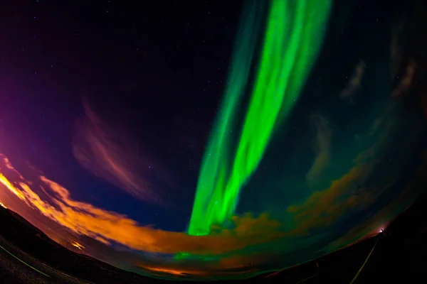 Aurora Borealis Luci Del Nord Volte Chiamata Luci Polari Esposizione — Foto Stock