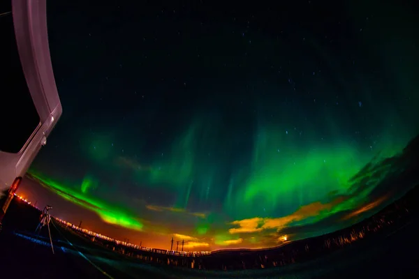 Aurora Borealis Luzes Norte Por Vezes Referida Como Luzes Polares — Fotografia de Stock