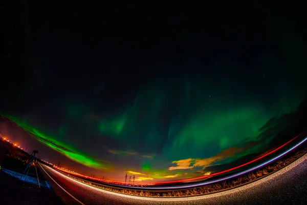 Aurora Borealis Северное Сияние Иногда Называемое Полярным Сиянием Естественный Светодиодный — стоковое фото