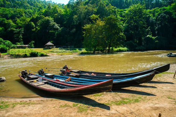 Řeka Vesnici Longkrk Kajan Mae Hong Son Thajsko — Stock fotografie