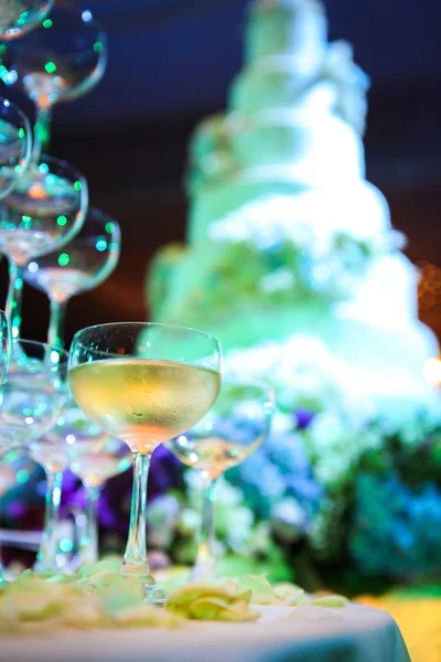 Champagne glass tower in Wedding party