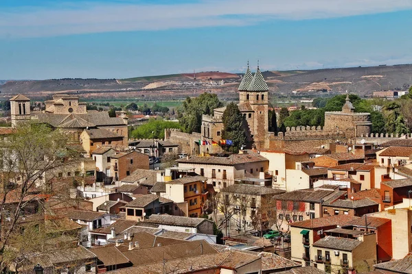 Toledo şehri yüksek teras manzaralı, Toledo, Kastilya-La Mancha, İspanya