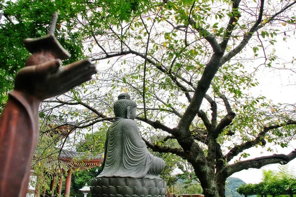 大沙库滕或萨克拉德夫英德拉的石像 在Hase Dea的守护神 Kaiko Zan Jishoin Hase Dera 通常被称为Hase Kannon — 图库照片