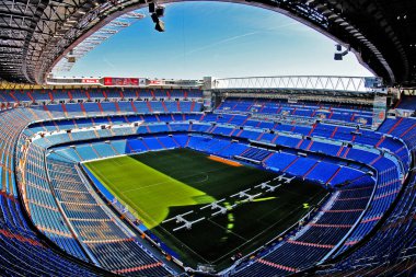 Madrid, İspanya - 17 Mart 2017 - Santiago Bernabu Stadyumu (Estadio Santiago Bernabu), Real Madrid 'in 1947' den beri ev sahibi olduğu stadyum.