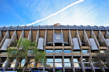 Madrid, İspanya - 17 Mart 2017 - Santiago Bernabu Stadyumu (Estadio Santiago Bernabu), Real Madrid 'in 1947' den beri ev sahibi olduğu stadyum.