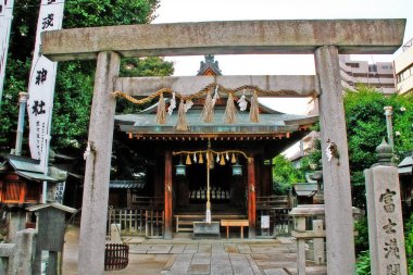 Nagoya, Chubu (Tokai) bölgesi, Aichi Prefecture, Japonya - 11 Eylül 2009 - Fuji Sengen Tapınağı (Fuji Sengen Jinja), Merkezi Nagoya Osu'da bulunan bir Shinto türbesi