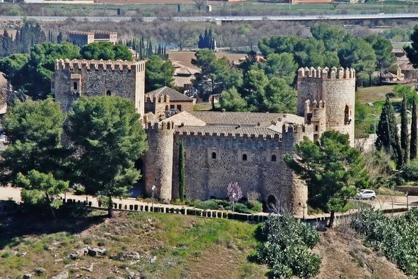 Zamek San Servando Castillo San Servando Średniowieczny Zamek Pobliżu Rzeki — Zdjęcie stockowe