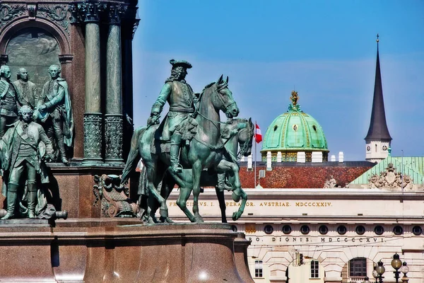 Pomnik Cesarzowej Marii Teresy Placu Marii Teresy Wiedeń Wien Austria — Zdjęcie stockowe