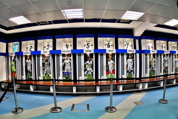 Madrid Spain March 2017 Ddressing Room Santiago Bernabu Stadium Estadio — стоковое фото