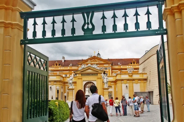 Melk Niederösterreich Osterreich Juni 2017 Haupteingang Des Stifts Melk Einer — Stockfoto