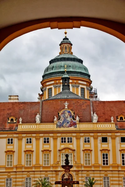 Abbaye Melk Allemand Stift Melk Une Abbaye Bénédictine Dessus Ville — Photo