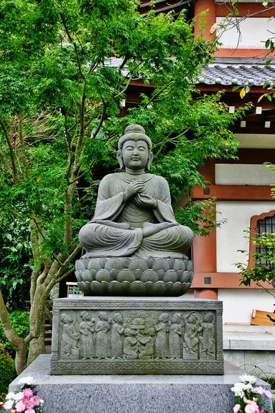 Estatua Piedra Taishakuten Sakra Deve Indra Deidad Guardiana Hase Dera —  Fotos de Stock