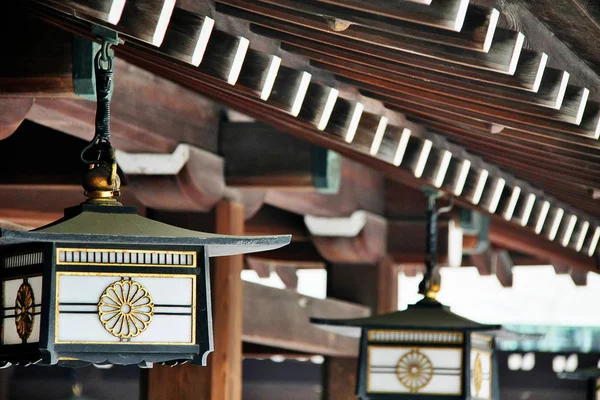Lanterne Japonaise Décorée Sur Toit Sanctuaire Meiji Meiji Jingu Shibuya — Photo