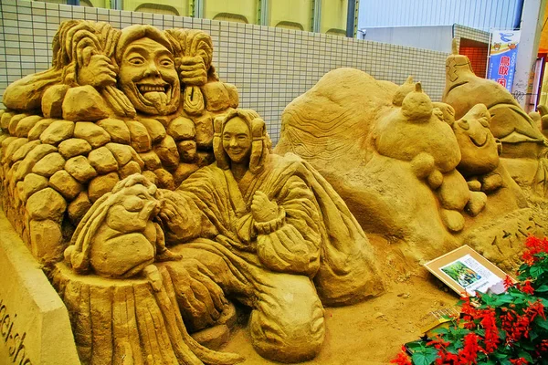 Tottori Prefecture Chgoku Region Japan September 2009 Sand Sculpture Sand Imagem De Stock