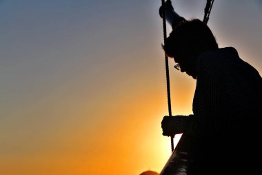 Dubrovnik-Neretva County Adriyatik Denizi gün batımı sahnesi, Dalmaçya bölgesi, Hırvatistan