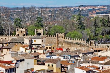 Toledo şehri yüksek teras manzaralı, Toledo, Kastilya-La Mancha, İspanya