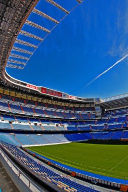 Madrid, İspanya - 17 Mart 2017 - Santiago Bernabu Stadyumu (Estadio Santiago Bernabu), Real Madrid 'in 1947' den beri ev sahibi olduğu stadyum.