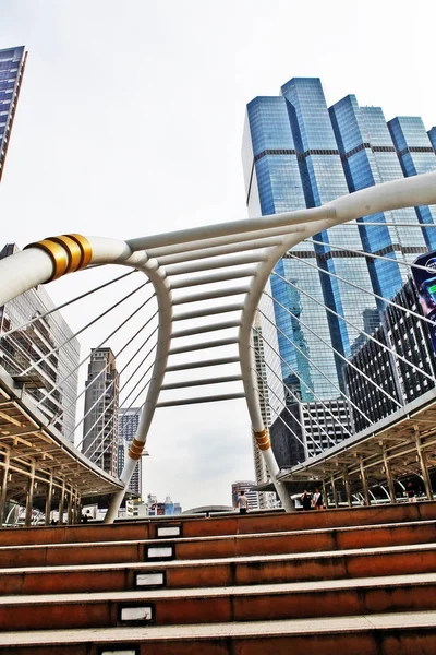 Bangkok Tailândia Dezembro 2016 Cityscape Bangkok Com Chong Nonsi Skywalk — Fotografia de Stock