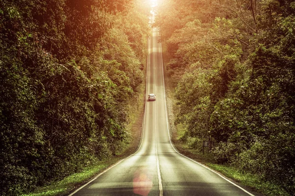 Camino Montaña Pendiente Con Sol Khao Yai Tailandia — Foto de Stock