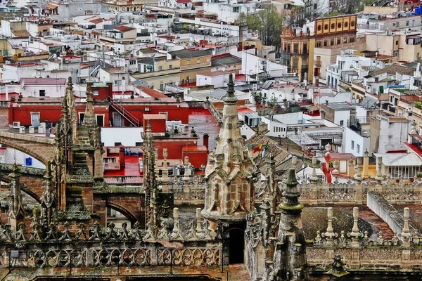 Dächer Und Innenhof Der Kathedrale Von Sevilla Oder Kathedrale Der — Stockfoto