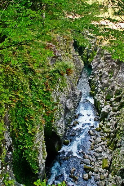 Cheile Takachiho Prăpastie Îngustă Tăiată Prin Stâncă Râul Gokase Stânci — Fotografie, imagine de stoc