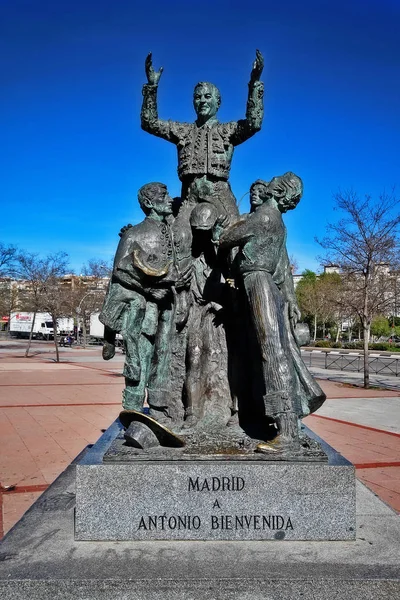 Madrid Spagna Marzo 2017 Statua Dedicata Torero Antonio Bienvenida Antonio — Foto Stock