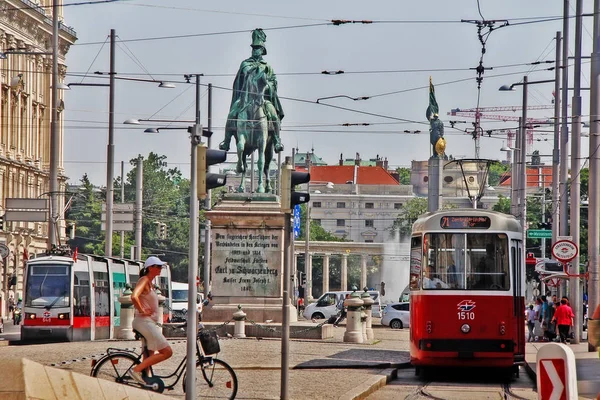 Viena Wien Austria Osterreich Junio 2017 Monumento Schwarzenberg Schwarzenberg Denkmal —  Fotos de Stock