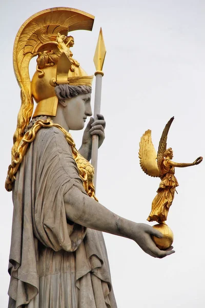 Pallas Athena Brunnen Frente Edificio Del Parlamento Austriaco Parlamentsgebaude Das — Foto de Stock