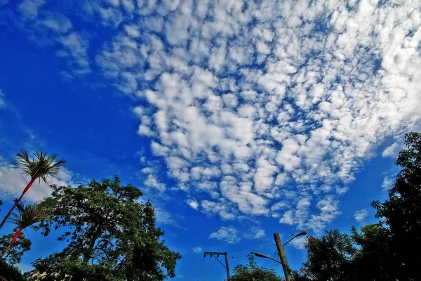 Altocumulus Felhő Kék Égen — Stock Fotó